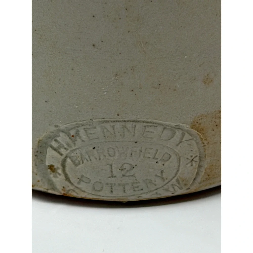 1800s Two Tone Stamp #12 Kennedy Barrowfield Stoneware Ginger Beer Bottle CORK